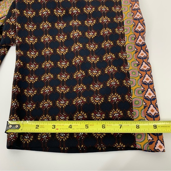 Zara Mixed Print Boho Pull On Wide Leg Cropped Pants High Rise/Drop Crotch Sz Lg - Picture 16 of 16